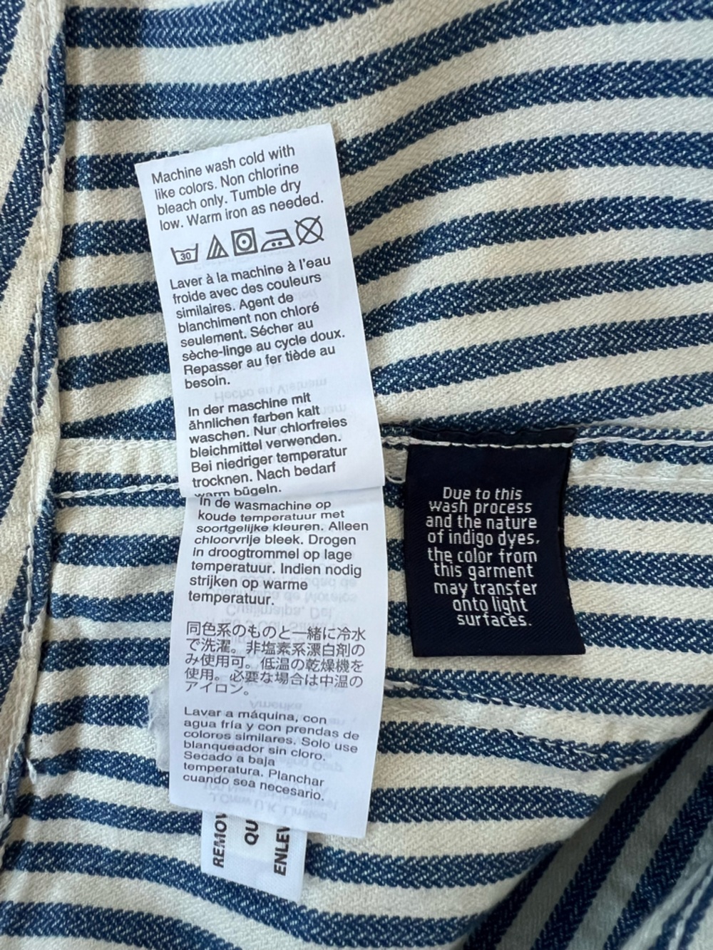 Madewell Emmett Wide-Leg Crop Pants, Navy Blue and White Railroad Stripe, sz 31 - Picture 8 of 10